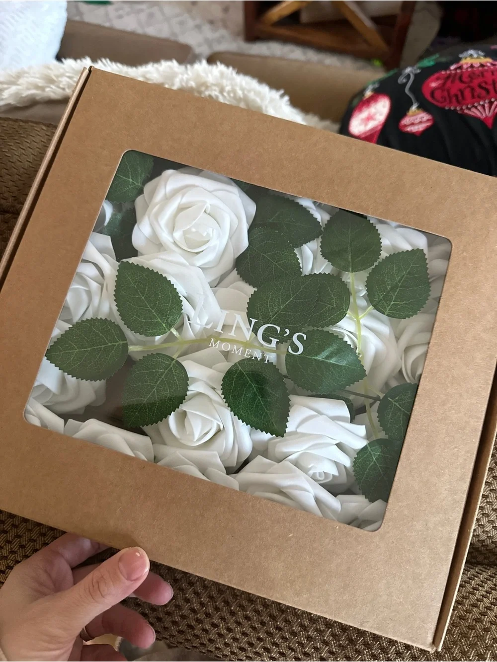 Ling’s Moments floral Arrangement Set - White & Blush - wedding or baby shower